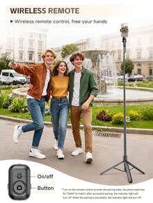AXNEN 2020mm/79.53 Inch Extendable Selfie Stick Tripod With Remote Control, Multi-Function Foldable Rotating Phone Holder, 360° With Stable Handle, Floor Stand. Suitable For IPhone And Android, For Live Streaming, Vlog, Family Gatherings, Christmas Parties - View 5