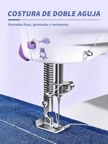 2 Pieces Mini Electric Sewing Machine, Portable Sewing Machine With LED Light, Patchwork Function, Button Sewing, Zipper, Cylinder Sewing, Electric Sewing Machine, Mini Micro Handheld Sewing Machine For Clothes, Pedal And Night Light, Dual Speed And Dual Switch. - 查看 3