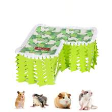 ITANDME Right-Angle Guinea Pig Hideout Guinea Pig Tassel Tunnel-Reinforced Top Prevents Collapse; Top Is Removable For Cleaning; Small Animal Tunnel With Curtains - View 10