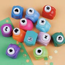 2/6/12pcs Mini Hole Puncher Set, Mixed Color Portable Manual Hole Punchers, DIY Scrapbooking Card Making School Office Craft Supplies - Multicolor - View 9