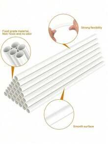 1/4/8/16pcs White Floating Cake Support Rods, Cake Layer Support Tubes, Cake Stacking Support Rods, White Plastic Support Rods, Suitable For Layered Cake Construction And Stacking, Perfect For Christmas Parties And Events, Cake Support Rods - Multicolor - View 7