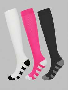 3 Pairs/1 Pair Minimalist Breathable Professional Solid Color Sports Compression Socks Suitable For Running, Cycling, Outdoor Hiking - Multicolor - View 9