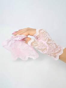 Women's Wedding Gloves Half-Finger Design Suitable For Short Dance Performances Highly Decorative Open-Finger, Suitable For Daily Decorative Gloves Fashionable Breathable - A - View 8