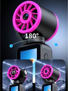 4K HD Night Vision Action Camera With Fan, 180° Rotating Lens - Hands-Free Wearable Body Camera, Suitable For Cycling, Hiking And Sports Recording, Rechargeable, Video Vlog Camera, Handheld Stabilizer Pocket Action Camera 180 Degree Rotation, Full Body Camera, Perfect For Video And Recording, Ideal For Life Documentation And Travel, 2000mAh. - Multicolor - View 3