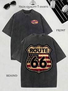 , Denim T-Shirt, 4th Of July Western T-Shirt, Yee Haw T-Shirt, Classic Thick Short Sleeve 100% Cotton Graphic Print T-Shirt, Women's Casual Short Sleeve Top, And - 黑色 - 查看 1