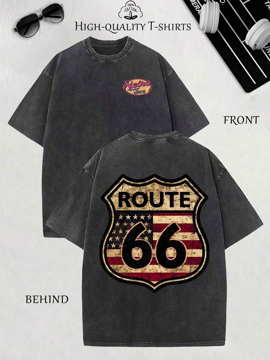 , Denim T-Shirt, 4th Of July Western T-Shirt, Yee Haw T-Shirt, Classic Thick Short Sleeve 100% Cotton Graphic Print T-Shirt, Women's Casual Short Sleeve Top, And - 黑色 - 查看 1