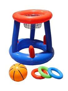 5pcs Portable Inflatable Basketball Hoop Set For Pool Party, Inflatable Water Basketball Hoop With Ball, Pool Supplies, Suitable For Adult Family Entertainment, Outdoor Leisure, Summer Party, Beach, Lake, Water, Pool Inflatable Toy, Beach Essential, Pool Float - Multicolor - View 7