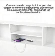Cabecera Matrimonial Con Luces Led Y Enchufes Para Cama - Blanco - Ver 7