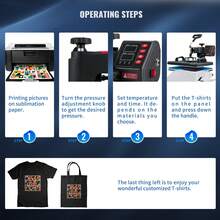 Heat Press, 5-In-1 Heat Press Machine 12x15, Precise Digital Temperature Control, Clamshell Sublimation Transfer Printer, Fast Heating, Vinyl Heat Press For Mugs, Cups, T-Shirt Plates, 900W - 查看 5