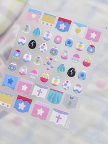 1個果凍美甲飾品貼紙 DIY馬卡龍美甲貼紙 彩色圖案美甲藝術美甲貼紙裝飾 DIY - 彩色 - 查看 4