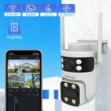 BoyKeep 360°双镜头全彩夜视AI人形检测自动追踪双向语音IP54云存储智能WiFi户外安防摄像头 - 白色 - 查看 11