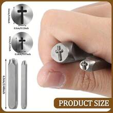 KLONKEE 1/2PCS Cross Metal Stamping Tools, Metal Punch Stamps For Stamping/Punching Metal, Jewelry, Clay, Leather, Wood Handmade Stamping Mold Set - Cross Stamp - View 4