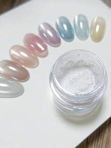Crystal Transparent Texture Nail Art Powder, Cool Transparent Aurora Gold-Plated Ultra-Bright Layering Magic Mirror Powder (0.5g/Bottle) - Clear - View 3