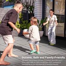 44 Pieces Of Interlocking Plastic Outdoor Flooring, Backyard Flooring.Outdoor Patio.Outdoor Walkway.Outdoor Floor Tiles.Waterproof Flooring.Outdoor Deck Tiles.Easy To Install, Sturdy PP Material, Suitable For Swimming Pools, Gardens. - Grey - View 4