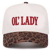 1pc OL' LADY Embroidered Baseball Cap, Colorful Contrasting Beanie Hat - A - View 10