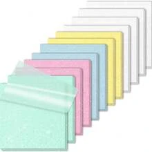 6 Packs (300 Sheets Total) Transparent Sticky Notes, Suitable For Office And School Supplies, Frosted Glitter Glass Adhesive Pages, 3x3 Grid Design, Suitable For Bulletin Boards, Planners, Journals - Transparent Paper Sticky Notes - one-size - View 8