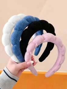 1 Set Chocolate Cloud Headband, Covering Classic Black, Earth Brown, Soft Beige And Other All-Match Colors, Minimalist Versatile Style - Suitable For Women And Girls, Applicable For Daily Commute, Home, Makeup And Other Scenarios Hairband - Multicolor - View 14