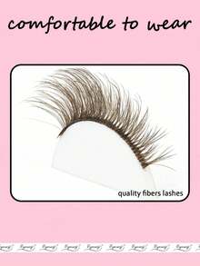 7 Pairs Brown False Eyelashes, Winged Eye Tail, 6-20mm, Thick Fluffy Cat Eye Faux Lashes - 棕色 - 查看 4