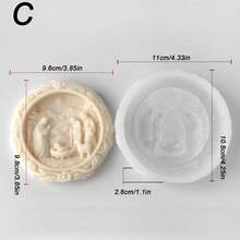 1個聖家蠟燭矽膠模具，耶穌瑪利亞約瑟夫人像，3D造型，可用於蠟燭/肥皂/石膏裝飾，多功能模具。適合聖誕節/復活節/居家祈禱 - A-白色 - 查看 12
