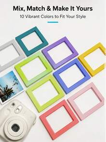 1/3/5/10pcs Colorful Transparent Magnetic Photo Frame Set, 3 Inch Wallet Size Fridge Magnets, Suitable For Mini, Customizable DIY Decorative Stickers, Mini Photo Frames For Bedroom Kitchen Office Home Decor, Ideal Birthday And Back To School Gift - Mixed - View 4