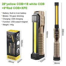 Multifunctional Rechargeable COB Work Light, Foldable LED Inspection Lamp With Magnetic Base, Auto Repair Flashlight For Outdoor & Tent Use, For Camping - Multicolor - View 8