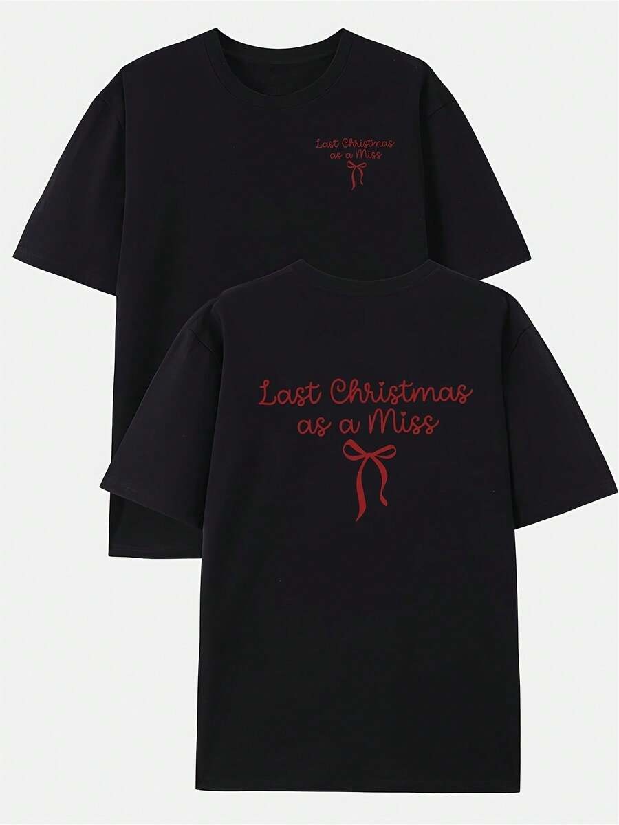 En la Navidad pasada, la camiseta de moda para hombre con estampado a doble cara era adecuada para el uso diario informal en casa y para actividades de fitness al aire libre. un top de - Negro - Ver 1