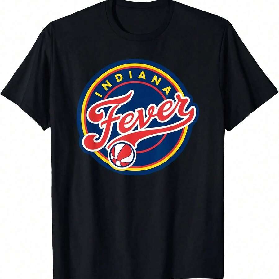 Indiana Fans - Unisex Retro Basketball Logo T-Shirt By Fever Sports - Black - View 1