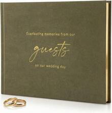 YY Beautiful Wedding Guest Book For Your Wedding Reception - Simply Elegant Velvet Guestbook To Sign In And Add  Photos - The Perfect Bridal Shower Guest Book For The Special Day - Sage - View 9