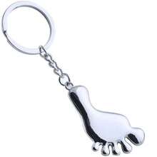 1pc New Couple Fashion Pendant Simulated Mini Foot Keychain, Street Festival Party Gift For Couples And Friends, Daily Wear Fashion Style Car Key Bag Accessory Footprint Key Charm - Multicolor - View 6