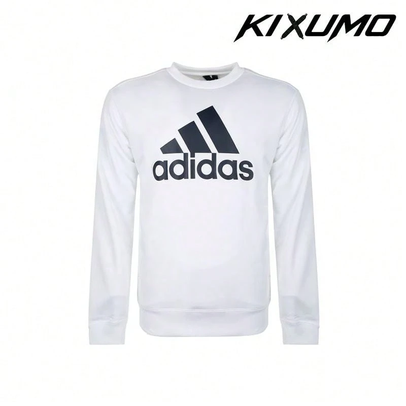 Adidas Men's Logo Pattern Outdoor Casual Pullover Crewneck Knit Sweatshirt White Sweatshirt Men - 彩色 - 查看 1