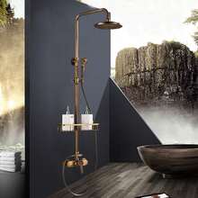 Antik Retro Duschsystem Duscharmatur Duschset Duschgarnitur Regendusche Handbrau - Gold - Übersicht 7