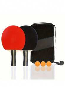 Juego de raquetas de tenis de mesa, incluye 2 raquetas, 3 pelotas de tenis de mesa y bolsa portátil, adecuado para principiantes - Multicolor - Ver 11