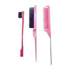 3-10 Pieces, Hair Braiding Tools, High Ponytail Comb, Side Comb, Hair Braiding Tool, Three-Tooth Comb, Hair Styling Tools. - 駝色 - 查看 1