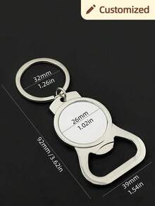 Móc khóa mở chai bằng thép không gỉ màu bạc tùy chỉnh, móc khóa kim loại tùy chỉnh, móc khóa mở chai in ảnh tùy chỉnh - Nhiều màu - Xem 3