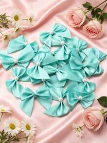 50PCS/20PCS Half-Round Patch Beads Handmade Ribbon Bows, DIY Jewelry Hair Accessories, Clothing Doll Decoration DIY Apparel Headwear Decoration Accessories - Half-circle Pearl Bow - View 21