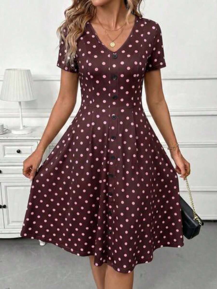 Women Midi Dresses - 花崗岩 - 查看 1