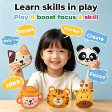 6件組兒童棉布縫紉套裝 6-8歲 – 創意手工材料，DIY動物裝飾品。適合復活節、聖誕節、萬聖節、新年和生日。 - [新]動物縫紉6件套 - 查看 5