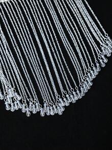 2件組波希米亞異域風水晶流蘇面鏈額飾套組，珍珠串珠頭飾，適合派對新娘髮飾 - 金色 - 查看 7