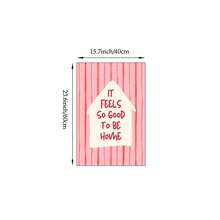 1pc Pink Stripes It Feels So Good To Be Home Wall Art Picture Cute House Quote Prints Canvas Paintings Cozy Inspirational Posters Decor For Bedroom Living Room Decoration Gift For Pet Lovers Unframed / Framed/Wooden Poster Hanger - Pattern - View 11