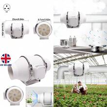 100mm 4Inch Diameter Inline Extractor Fan Bathroom Shower Ceiling Loft Mount. - Reino Unido-G026101 - Ver 3