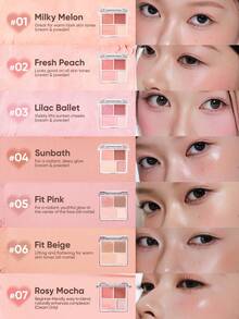 JUDYDOLL 2-In-1 Blush & Highlighter Palette, 9g, Cream Blush & Highlighter, Pearl/Matte Finish, New Arrival, Suitable For Dates, Weddings, Parties, Gift For Friends And Girlfriends - #06 FIT Beige - View 5
