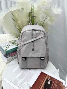 Women's Oxford Backpack - Large Capacity - 39 Cm High - With Multiple Compartments For School, Travel And Work - 薰衣草色 - 查看 4