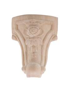 1pc Wooden Furniture Legs Solid Wood Flower Carved TV Cabinet Seat Feet, Easy Installation, No Power Required, Perfect For Home Decor Enhancement - View 7