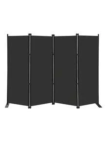 Biombo Separador Portátil Fácil Montaje 4 Paneles Moderno - Negro 1 pieza - Ver 1