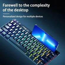 AULA F3061 Mechanical Feel Keyboard 64 Keys RGB Backlit Wired Mini Keyboard Portable Mouse Keyboard For Laptop PC Original Aula Gaming Keyboard - View 10