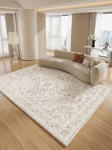 1 Stück heller Teppich im Boho-Stil für Wohnzimmer, geeignet für Küche, Esszimmer, Schlafzimmer, Raumdekoration für Feiertage, Innen-/Außenbereich, Büro, Lobby, rutschfeste Fußmatte, Badezimmerteppich, Flur, Arbeitszimmer und Gaming-Bereich - weiß grau - Übersicht 3