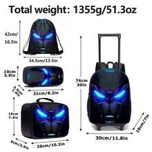 4PCS Roller Backpack , Creative Printing Backpack, Crossbody Bag, Shoulder Bag The Best Gift For Back To School -Just The Image Effect - Multicolor - View 3