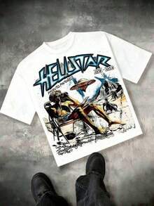 Men's Graphic T-Shirts Summer Collection 1pc Alien, Men's Graphic T-Shirt Hellstars Path To Paradise UFO Y2K, 100% Cotton, Crew Neck, Essential For St - 白色 - 查看 1