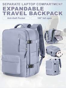 Large Capacity Travel Backpack Unisex Style, High School And College Student Back To School Luggage Backpack, Waterproof Nylon Durable, College Student Backpack, With Independent Shoe Compartment, Multi-Functional Dry And Wet Separation Compartment Storage, Luggage Storage Bag, Expandable Capacity Multi-Compartment Business Functional Backpack, Expandable Extra Large Laptop Backpack, Outdoor Travel Carry-On Boarding Travel Backpack, Personal Backpack, 15.6 Inch, 17 Inch Laptop Backpack - Multicolor - View 14
