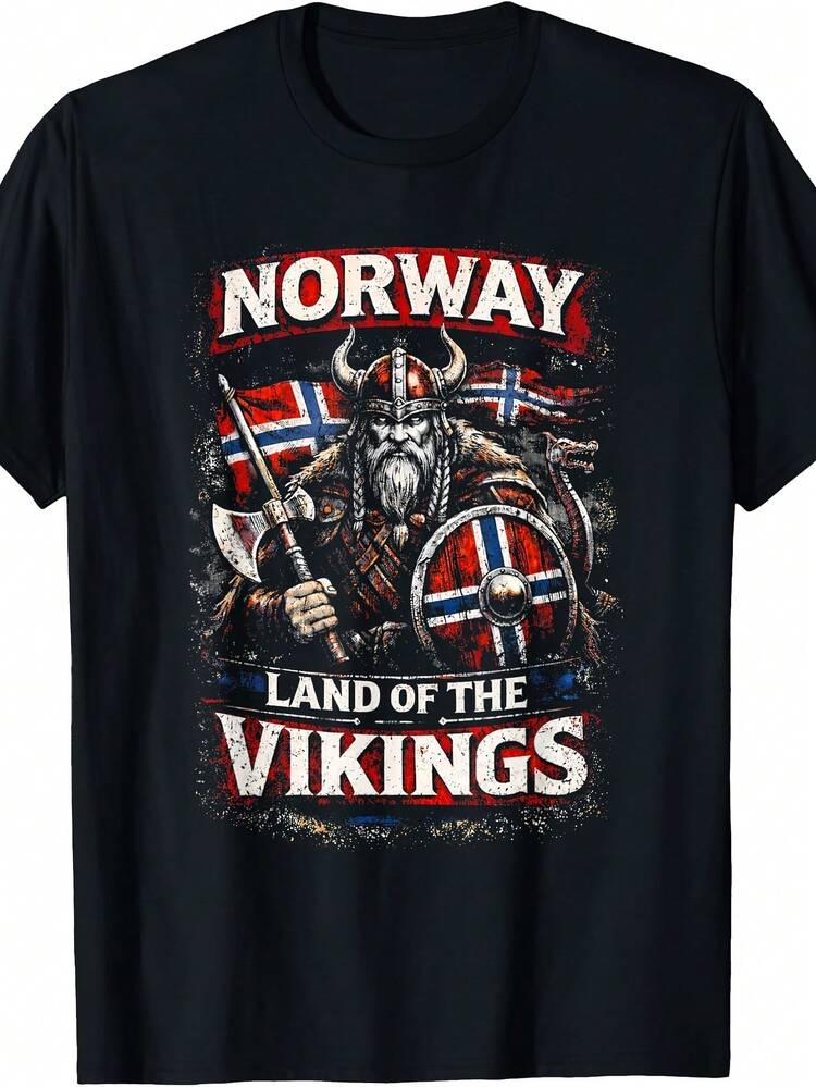 Nd The Viking – Maglietta Guerriero Vichingo Norvegese, Maglietta Nera Semplice per Uomini, Divertente, Perfetta per Casa, Esterno, Lavoro, Regali (Compleanni, San Valentino, Festa della Mamma), Tutte le Taglie, Unisex - nero - Visualizzare 1